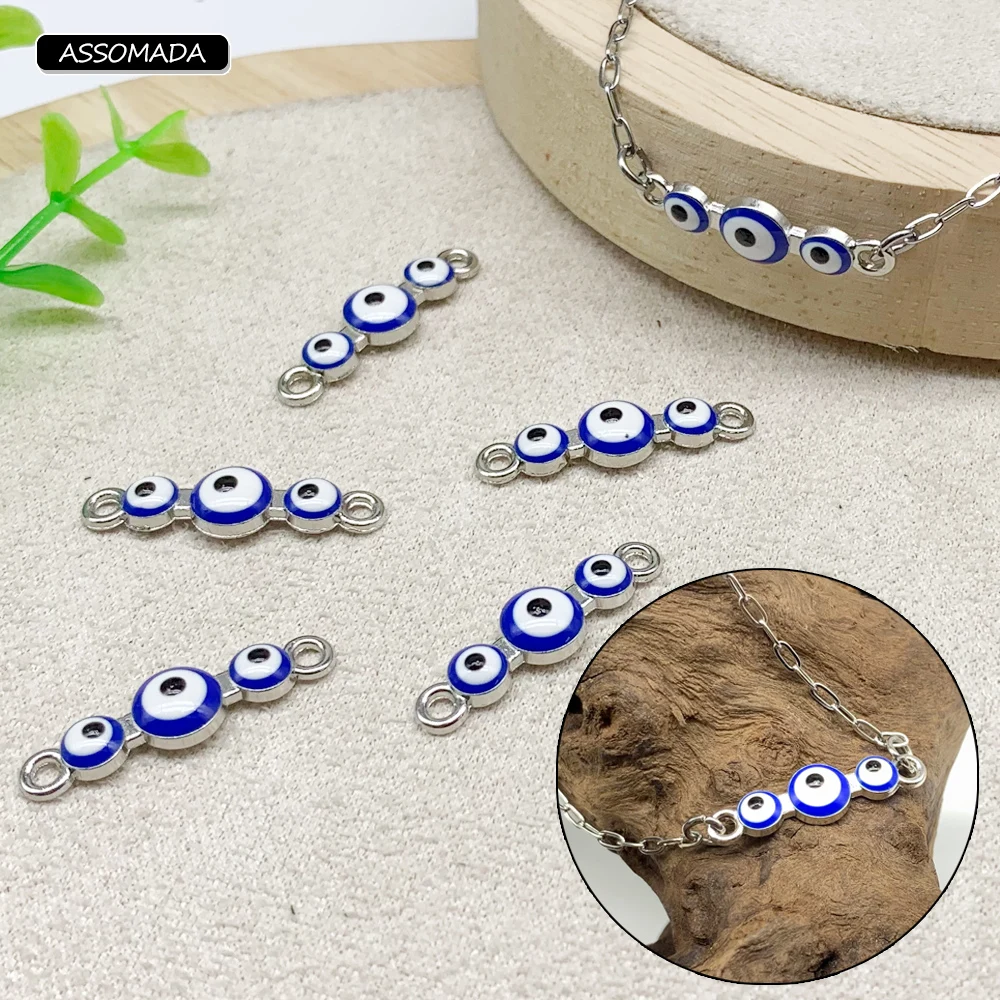 ASSOMADA 6pcs Alloy Blue Eyes Metal Charms Beads DIY Pendant Handmade Neacklace Bracelet Accessories For Jewelry Making Supplies
ASSOMADA 6pcs Alloy Blue Eyes Metal Charms Beads DIY Pendant Handmade Neacklace Bracelet Accessories For Jewelry Making Supplies