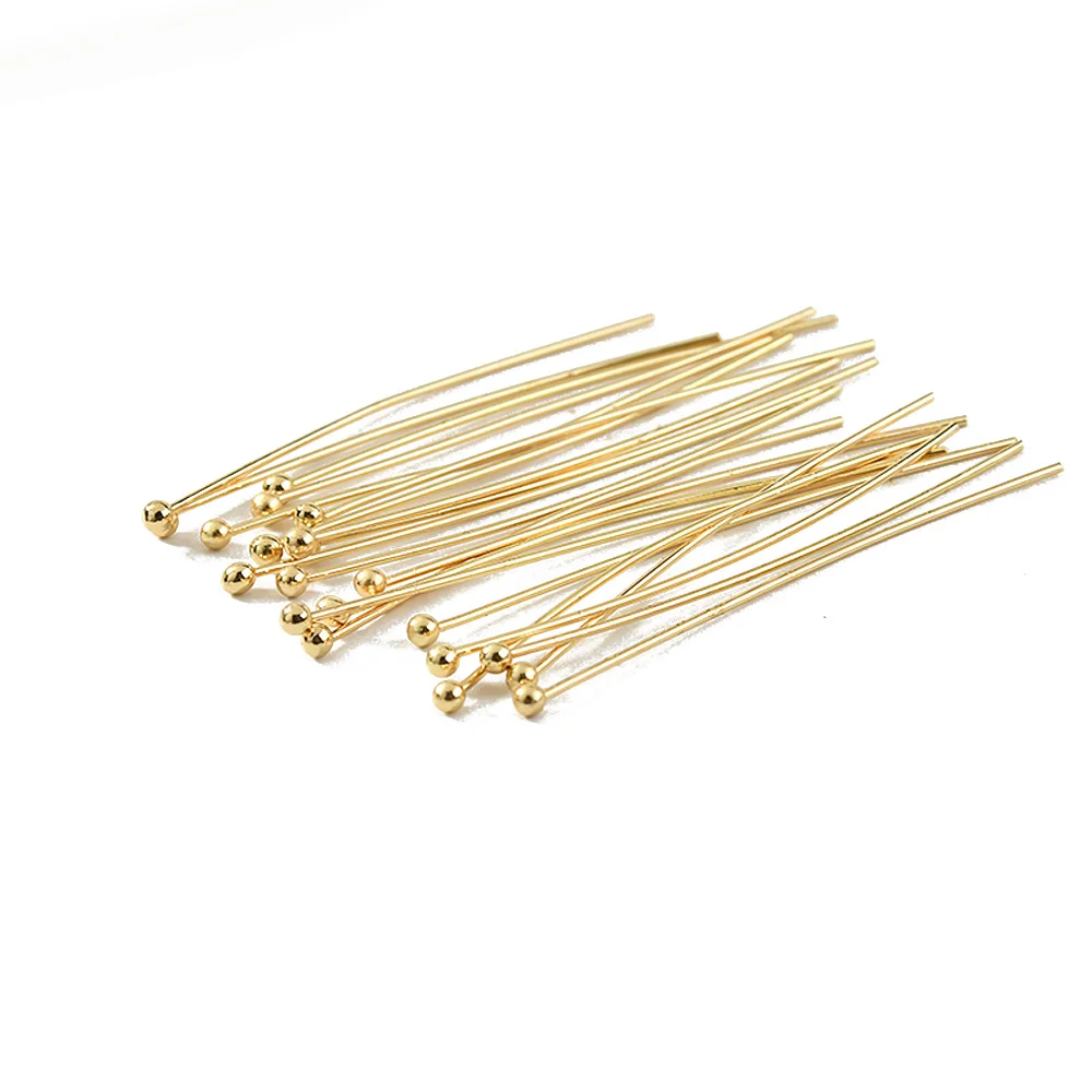 100PCS 18k Gold plated Ball Head Pin For Jewelry Making Brass Beading Pins Findings Diy Earrings Supplies Wholesale Accessories
100PCS 18k Gold plated Ball Head Pin For Jewelry Making Brass Beading Pins Findings Diy Earrings Supplies Wholesale Accessories