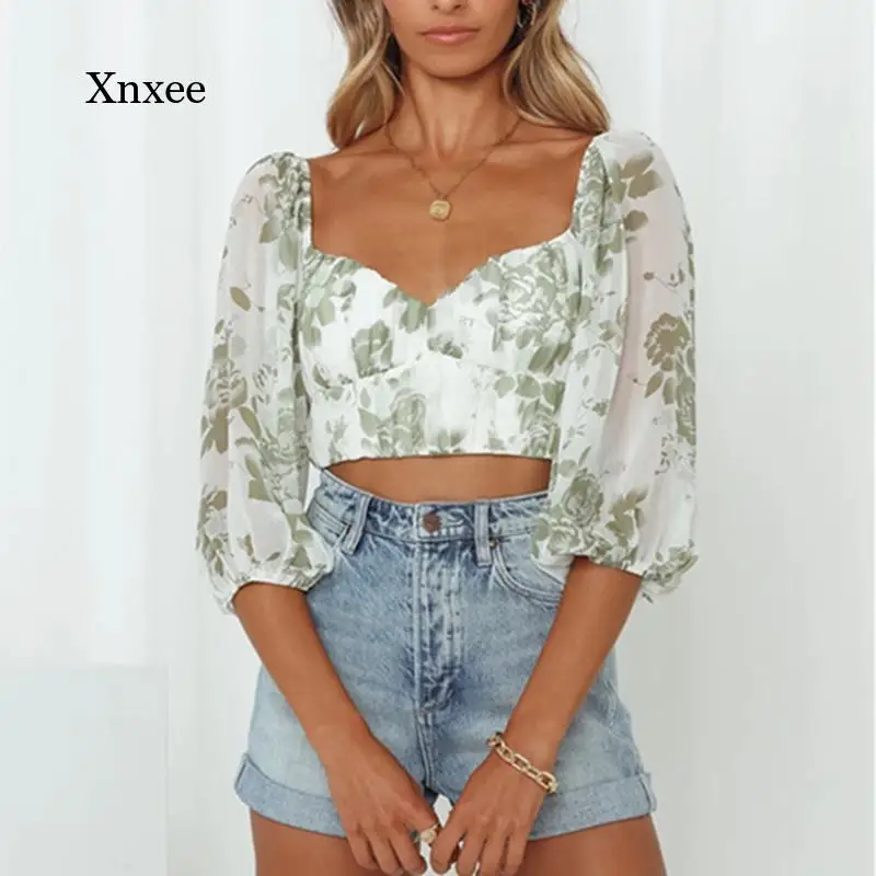 Summer 2021 Printed Bohemian Shirt Ladies Women's Half-Sleeved Printed Low-Neck Slim-Fit Pleated Short Casual Beach Top
Summer 2021 Printed Bohemian Shirt Ladies Women's Half-Sleeved Printed Low-Neck Slim-Fit Pleated Short Casual Beach Top
