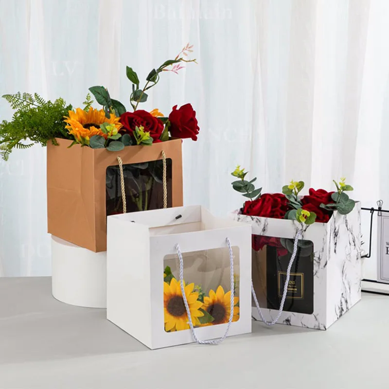 100Pcs/Lot Creative Window Portable Gift Bag White Borwn Marbling Paper Bag Clothing General Flower Gift Handbag Wholesale
100Pcs/Lot Creative Window Portable Gift Bag White Borwn Marbling Paper Bag Clothing General Flower Gift Handbag Wholesale