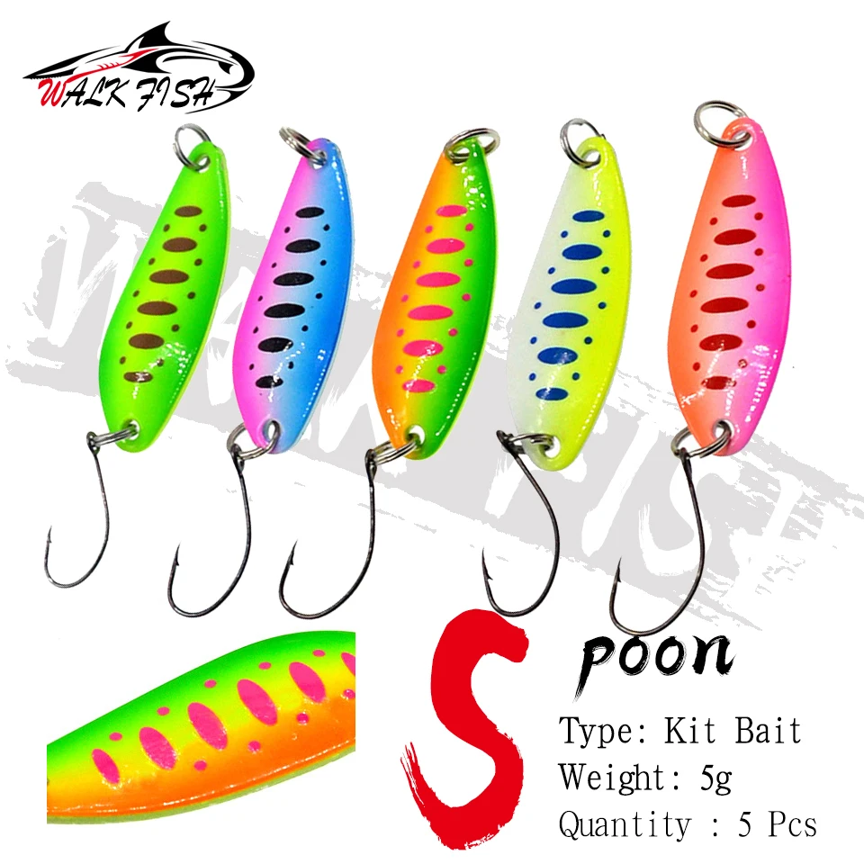 WALK FISH 5PCS 5G Metal Jig Fishing Lures Spoons Sequins Bait Casting Jig Lures with Single Hook Trout Bass Fishing Tackle
WALK FISH 5PCS 5G Metal Jig Fishing Lures Spoons Sequins Bait Casting Jig Lures with Single Hook Trout Bass Fishing Tackle