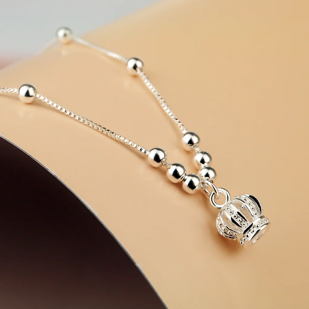925 Sterling Silver Crown Shape Anklet Bracelet Sweet Simple Design Beach Foot Chain for Women Girls Summer Jewelry Gift
925 Sterling Silver Crown Shape Anklet Bracelet Sweet Simple Design Beach Foot Chain for Women Girls Summer Jewelry Gift