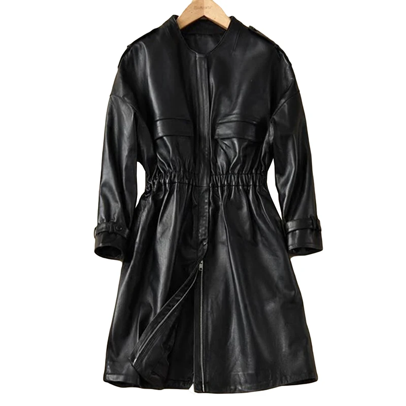 Fad Autumn Winter Fashion Sheepskin Long Coats Slim Genuine Leather Coat Female Real Leather Jacket Women A160
Fad Autumn Winter Fashion Sheepskin Long Coats Slim Genuine Leather Coat Female Real Leather Jacket Women A160