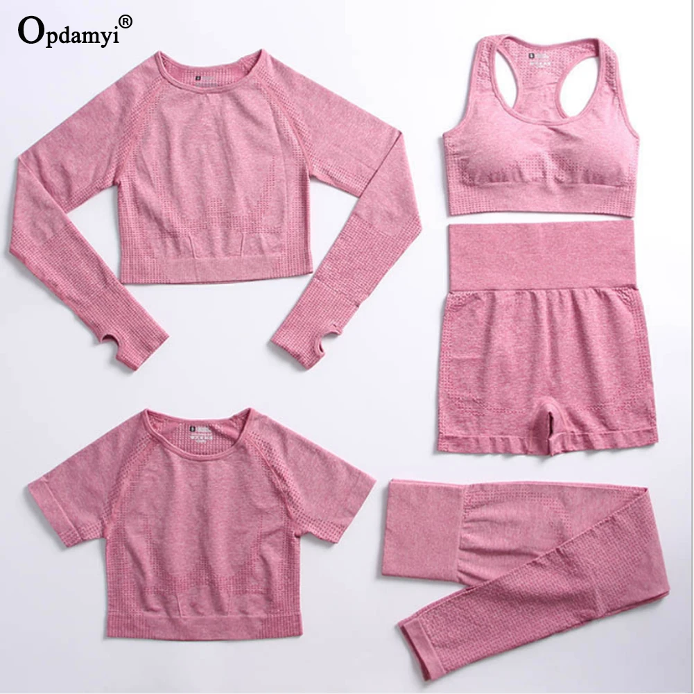 Seamless Women Yoga Shorts Set Gym Fitness Clothing Sportswear Sport Bra+Long Sleeve Crop Top High Waist Leggings Workout Suits
Seamless Women Yoga Shorts Set Gym Fitness Clothing Sportswear Sport Bra+Long Sleeve Crop Top High Waist Leggings Workout Suits