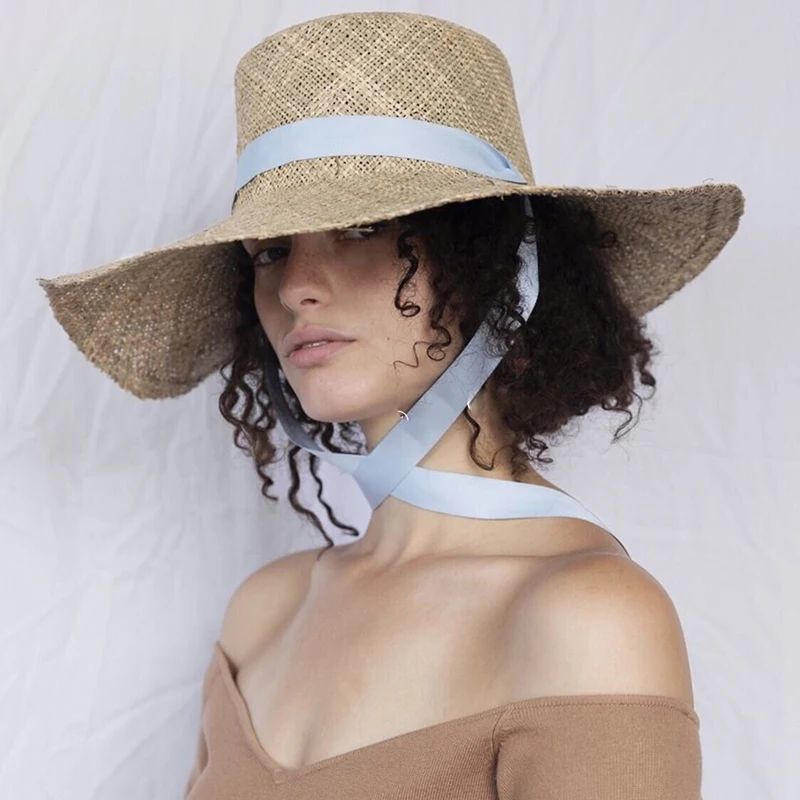 New Handmade Grass Sea Flat Wide Brim Straw Cowboy Hats For Women Summer Custom Hat Outdoor Travel Beach Luxury Sun Visor Hat
New Handmade Grass Sea Flat Wide Brim Straw Cowboy Hats For Women Summer Custom Hat Outdoor Travel Beach Luxury Sun Visor Hat