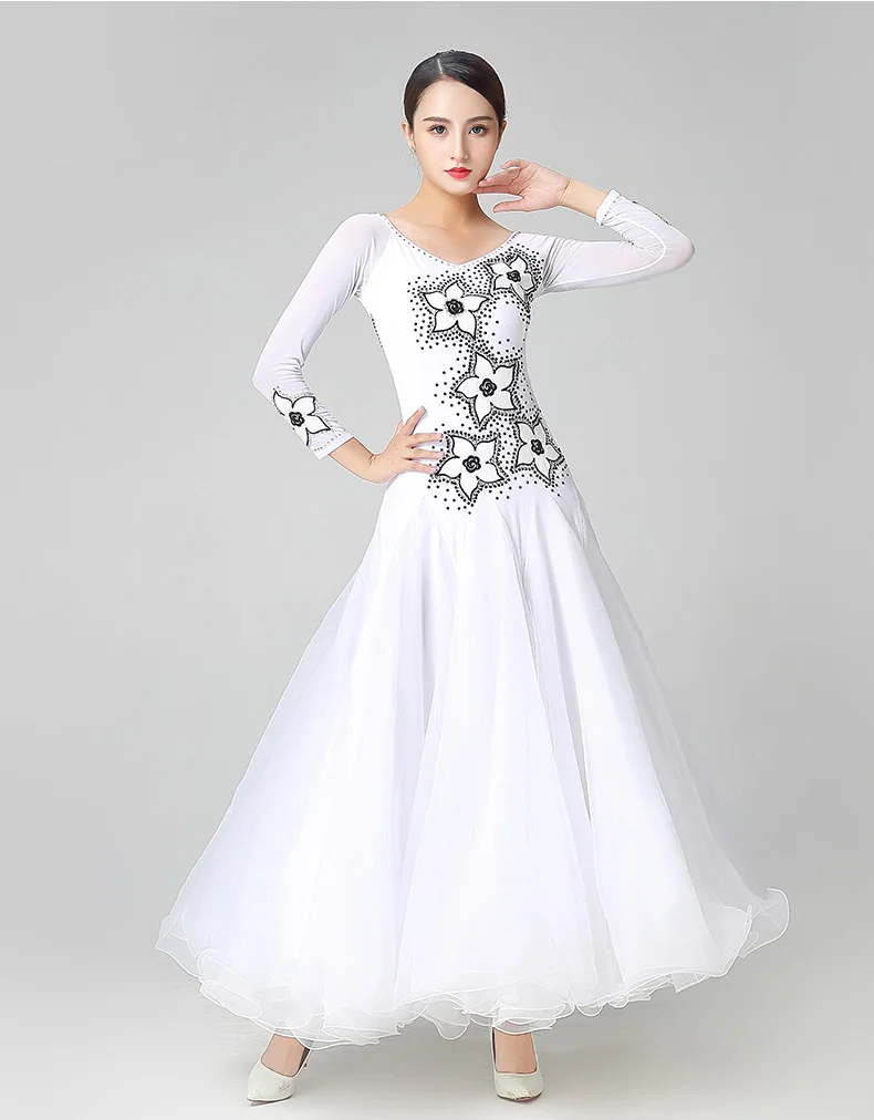 High Quality Ballroom Competition Dance Dress White Color Elegant Waltz Dancing Skirt Adult Standard Ballroom Dance Dresses
High Quality Ballroom Competition Dance Dress White Color Elegant Waltz Dancing Skirt Adult Standard Ballroom Dance Dresses