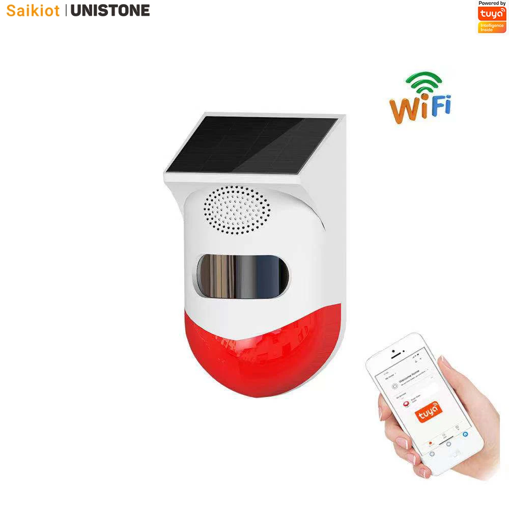 Saikiot Tuya Smart WIFI Solar Siren Infrared Alarm Outdoor Mobile APP Push for House Perimeter Security
Saikiot Tuya Smart WIFI Solar Siren Infrared Alarm Outdoor Mobile APP Push for House Perimeter Security