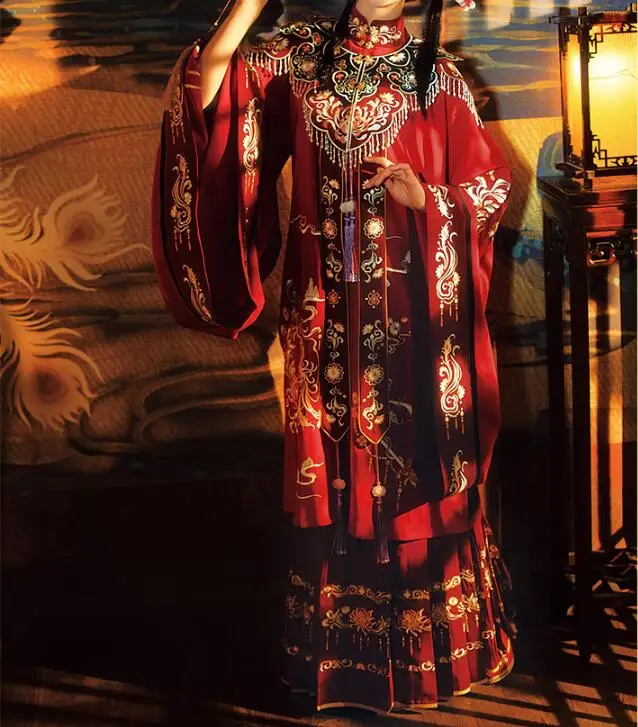 Chinese Ming Dynasty Wedding dress Women Hanfu Embroidery Luxury Red Phoenix Suit Stage
Chinese Ming Dynasty Wedding dress Women Hanfu Embroidery Luxury Red Phoenix Suit Stage