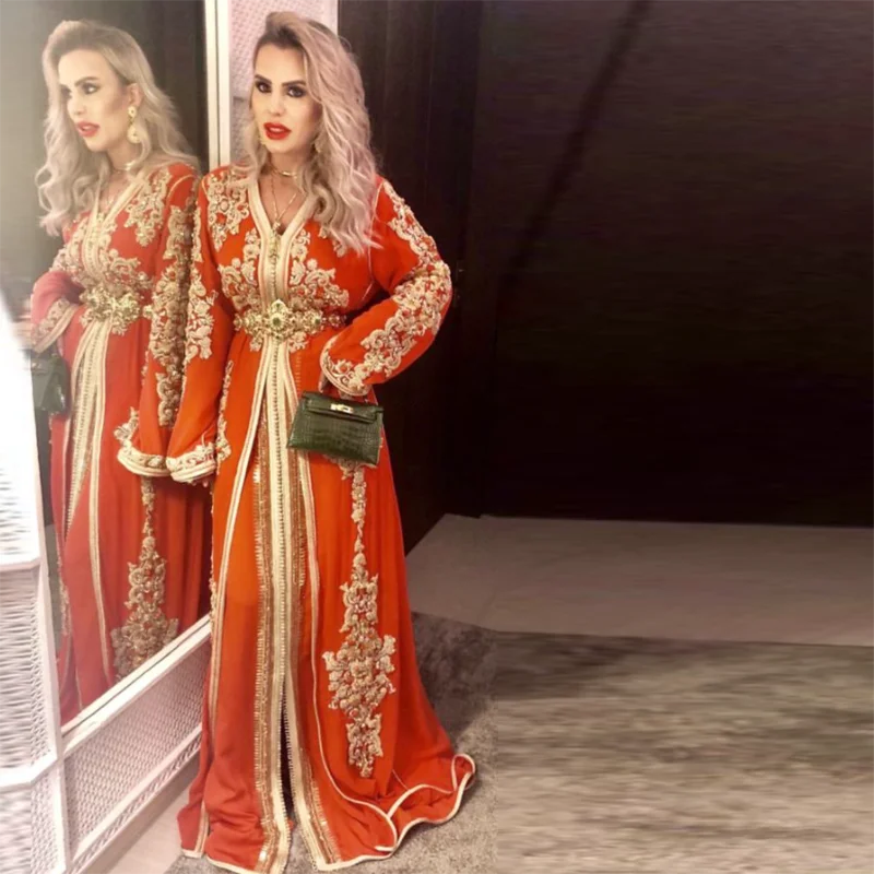 Moroccan Caftan Evening Dresses Long Sleeve 2021 Gold Lace Arabic Women Formal Party Gowns Prom Dress Robes De Soiree EV120
Moroccan Caftan Evening Dresses Long Sleeve 2021 Gold Lace Arabic Women Formal Party Gowns Prom Dress Robes De Soiree EV120
