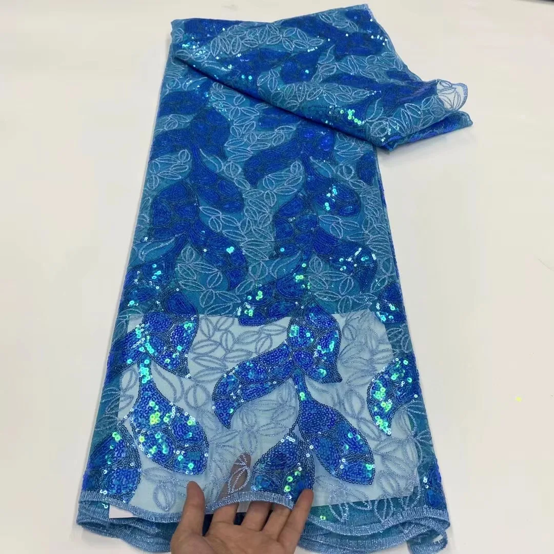 Latest Blue African Lace Fabric 2021 High Quality Net Lace Material Nigerian French Sequins Lace Fabric For Party Dress KDP21233
Latest Blue African Lace Fabric 2021 High Quality Net Lace Material Nigerian French Sequins Lace Fabric For Party Dress KDP21233