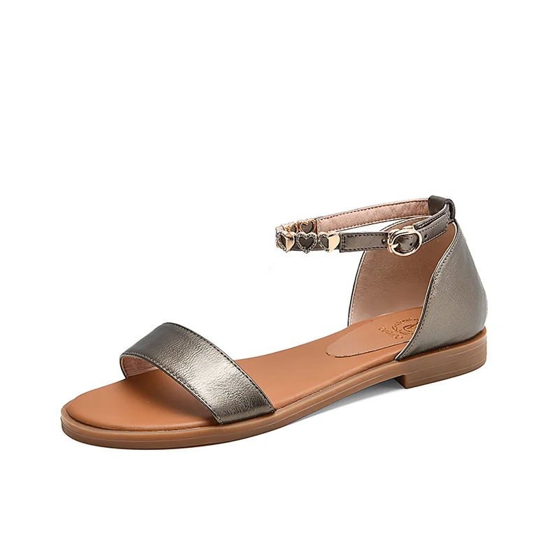 New 2020 Summer Sandals For Women Genuine Leather Flat Heels Casual Beach Shoes Gold White Gladiator Flip Flops Female Footwear
New 2020 Summer Sandals For Women Genuine Leather Flat Heels Casual Beach Shoes Gold White Gladiator Flip Flops Female Footwear