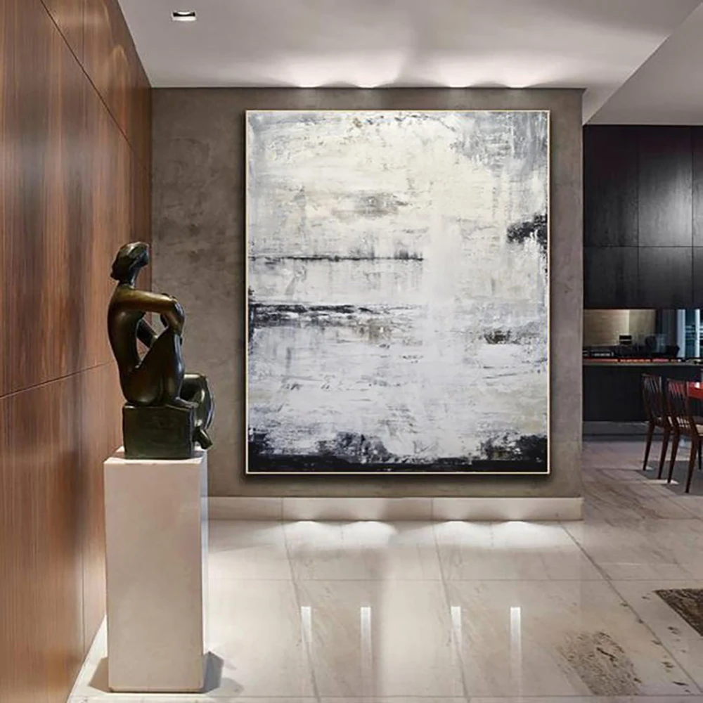 Large Abstract Lake Oil Painting, Hand Painted Landscape Painting on Canvas Wall Art, Abstract Textured White Grey Oil Painting
Large Abstract Lake Oil Painting, Hand Painted Landscape Painting on Canvas Wall Art, Abstract Textured White Grey Oil Painting