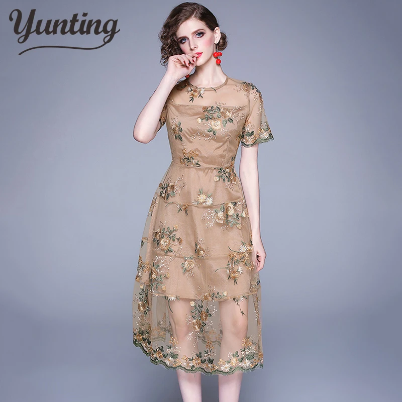 Women Autumn Mesh Patchwork Lace Dress Runway Vintage Work Casual Slim Sexy Party Dresses
Women Autumn Mesh Patchwork Lace Dress Runway Vintage Work Casual Slim Sexy Party Dresses