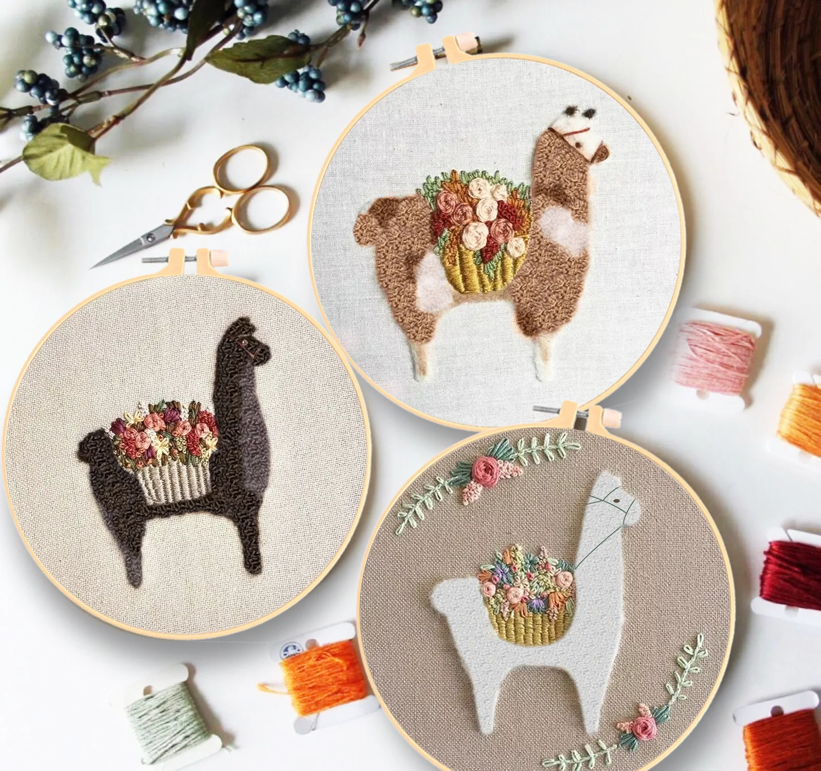Embroidery Kits for Beginners Alpaca Pattern Print Sewing Craft Kit Starter Pratice Needlework Tools Package Wall Painting Decor
Embroidery Kits for Beginners Alpaca Pattern Print Sewing Craft Kit Starter Pratice Needlework Tools Package Wall Painting Decor