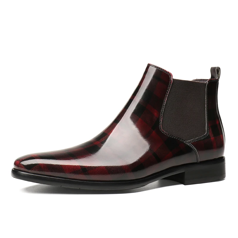 Fashion Gray / Wine Red Mens Dress Boots Genuine Leather Chelsea Boots Male Ankle Boots
Fashion Gray / Wine Red Mens Dress Boots Genuine Leather Chelsea Boots Male Ankle Boots