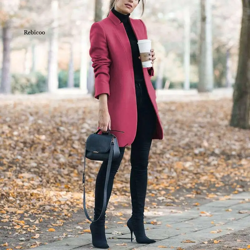 Women Trench Long Coat Winter Spring Lapel Long Sleeve Coats Office Ladies Solid Slim Overcoat Outwear
Women Trench Long Coat Winter Spring Lapel Long Sleeve Coats Office Ladies Solid Slim Overcoat Outwear
