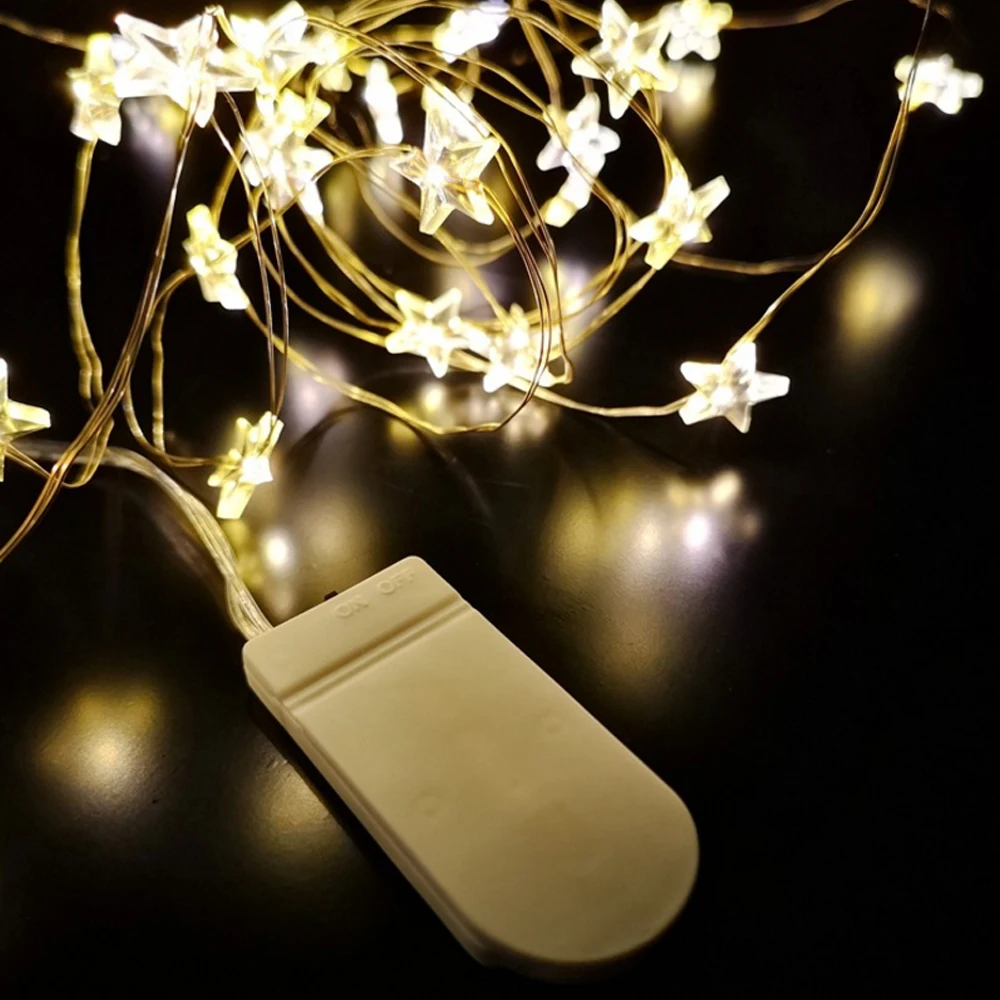 2m 4m Star String Light LED Fairy Lights Battery Power Silver Wire Warm White Bedroom Wedding Party Holiday Decorative Lamp Gift
2m 4m Star String Light LED Fairy Lights Battery Power Silver Wire Warm White Bedroom Wedding Party Holiday Decorative Lamp Gift