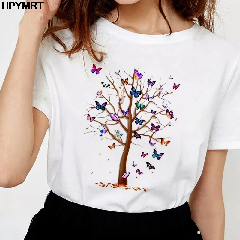 New Summer T-shirt Women Butterfly Tree Print Harajuku Tshirts Female Casual O-Neck Short sleeve Top Tee Shirt Clothes treetwear
New Summer T-shirt Women Butterfly Tree Print Harajuku Tshirts Female Casual O-Neck Short sleeve Top Tee Shirt Clothes treetwear