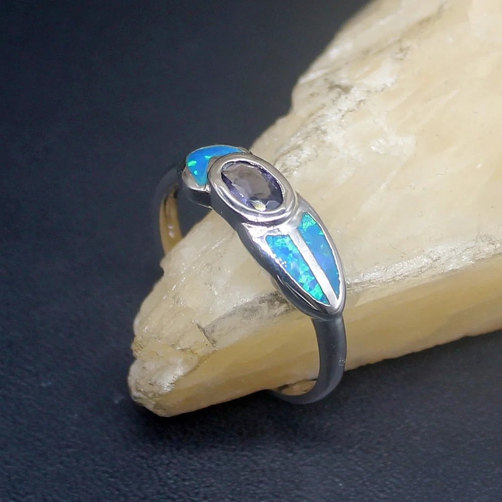 Hermosa Blue Fire Opal Purple Amethyst Genuine 925 Silver Band Ring Wedding Engagement Gifts for Women Size 9# 20214289
Hermosa Blue Fire Opal Purple Amethyst Genuine 925 Silver Band Ring Wedding Engagement Gifts for Women Size 9# 20214289