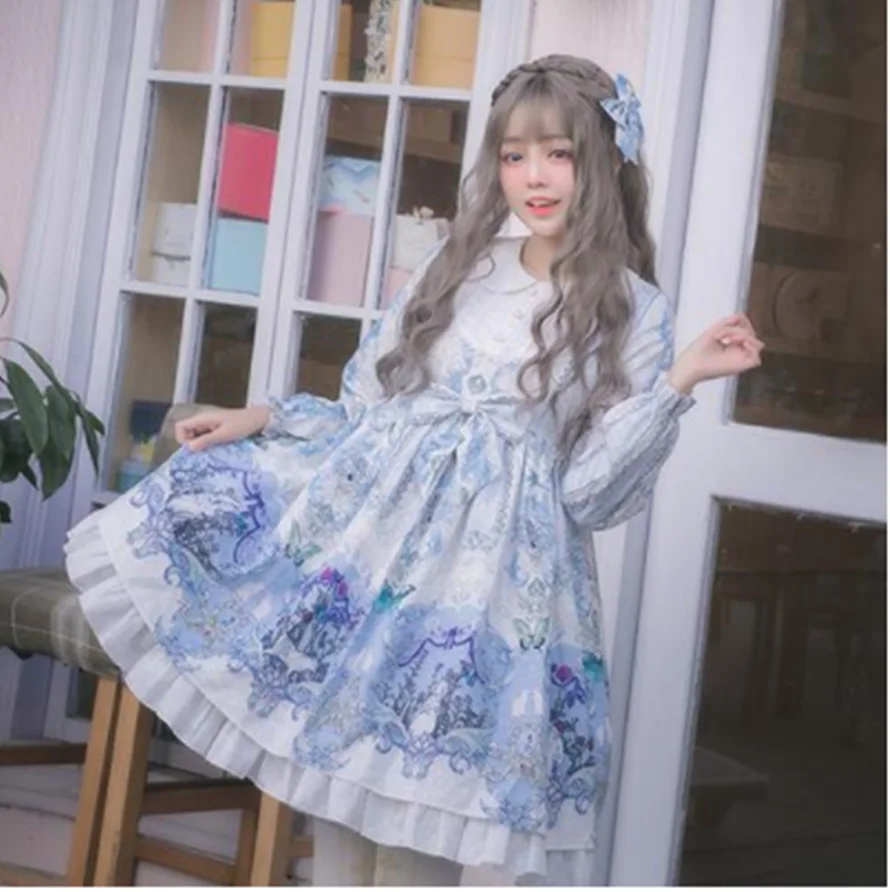 kawaii girl gothic lolita opJapanese sweet lolita dress retro lace bowknot peter pan collar high waist printing victorian dres
kawaii girl gothic lolita opJapanese sweet lolita dress retro lace bowknot peter pan collar high waist printing victorian dres