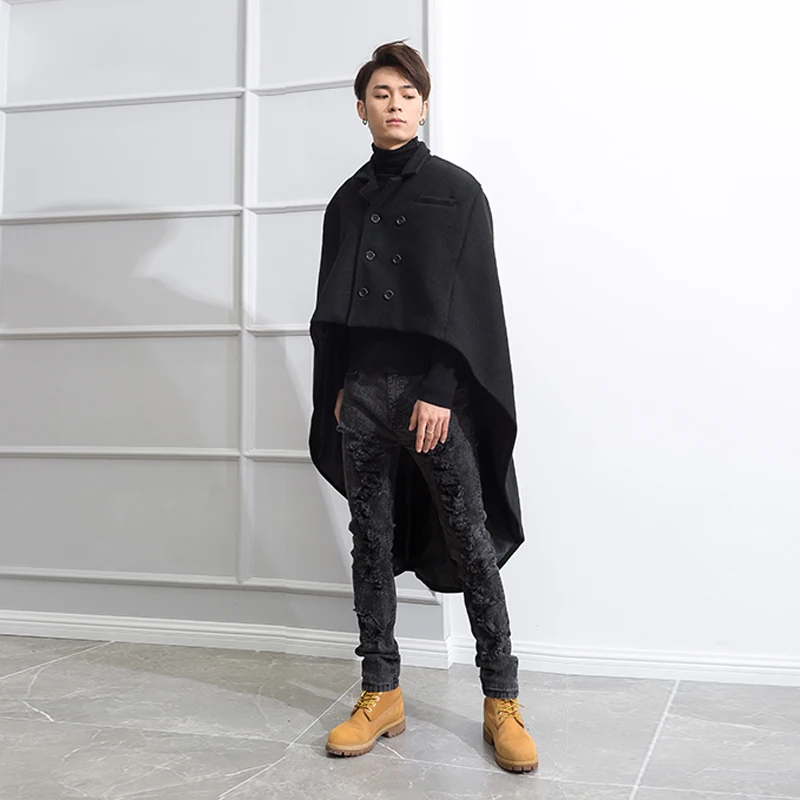 Men's woollen coats fall and winter double-breasted tuxedos short at the front and long at the back over the knee shawl trend
Men's woollen coats fall and winter double-breasted tuxedos short at the front and long at the back over the knee shawl trend