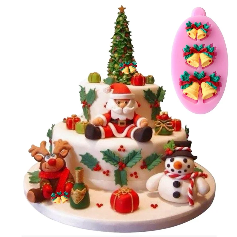 Fashion 3 Hole Christmas bells chocolate Candy Cookie cake decorating tools DIY baking fondant silicone mold Gum paste
Fashion 3 Hole Christmas bells chocolate Candy Cookie cake decorating tools DIY baking fondant silicone mold Gum paste