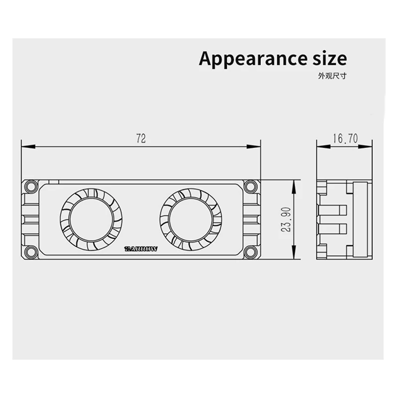 Радиатор Barrow с двумя вентиляторами для жестких дисков 2280 22110 PCIE SATA M.2, воздушное охлаждение, мини-вентилятор, силиконовая термопрокладка
Радиатор Barrow с двумя вентиляторами для жестких дисков 2280 22110 PCIE SATA M.2, воздушное охлаждение, мини-вентилятор, силиконовая термопрокладка