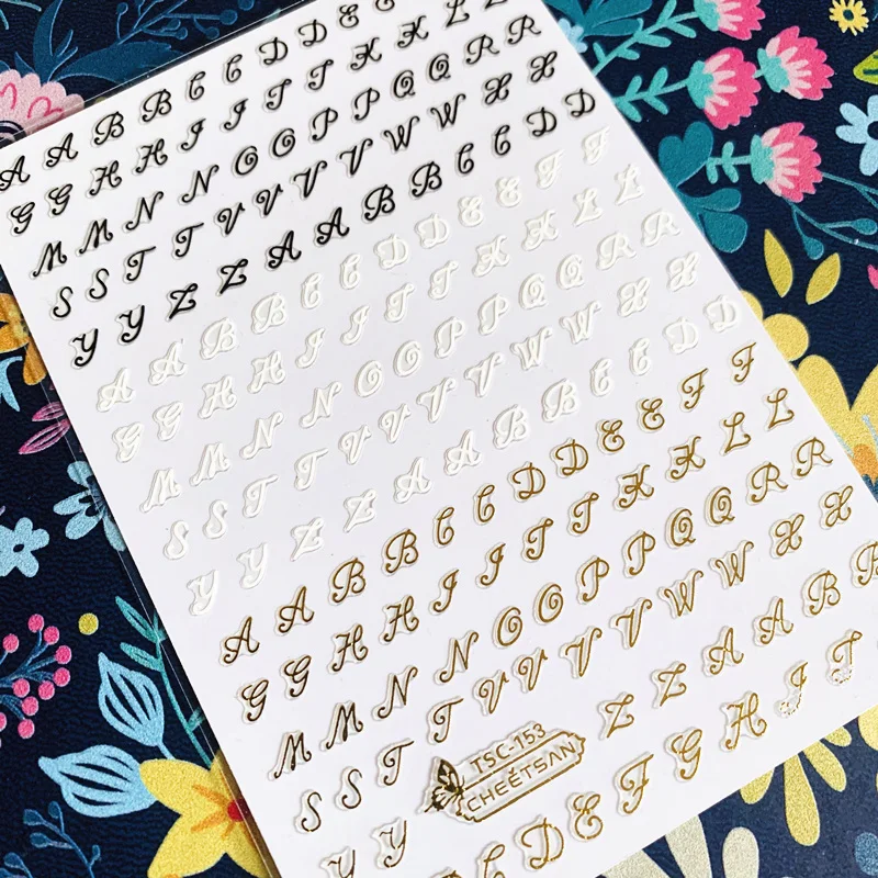 TSC Series LETTER TSC-153 English alphabet 3D Nail Art Sticker Decal Template DIY Tool Decoration
TSC Series LETTER TSC-153 English alphabet 3D Nail Art Sticker Decal Template DIY Tool Decoration