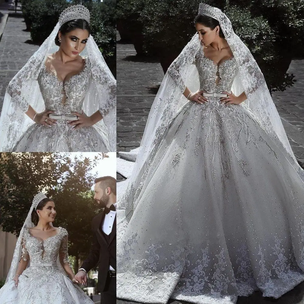 Glamorous Long Sleeve Ball Gown Wedding Dresses 2025 Beads Lace Appliques Bridal Gowns Arabic Muslim Vestidos De Noiva Customize
Glamorous Long Sleeve Ball Gown Wedding Dresses 2025 Beads Lace Appliques Bridal Gowns Arabic Muslim Vestidos De Noiva Customize