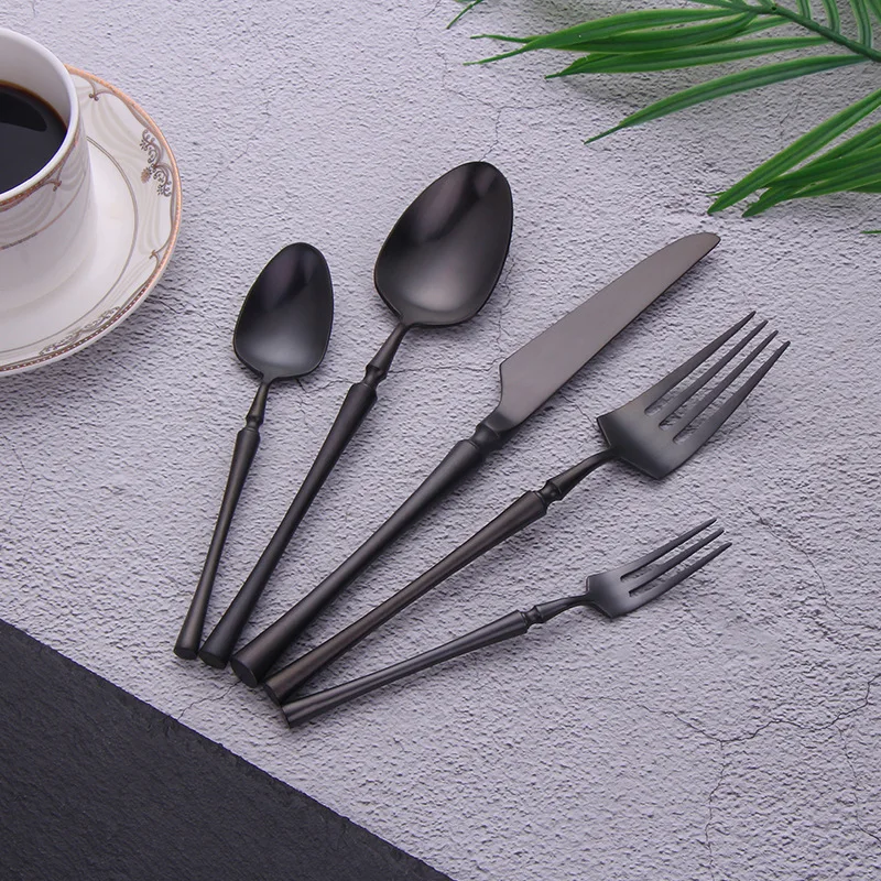 Korean Food Restaurant Tableware Cutlery Stainless Steel Black Table Set Kitchen Utensils Knife Fork Spoon Cutlery
Korean Food Restaurant Tableware Cutlery Stainless Steel Black Table Set Kitchen Utensils Knife Fork Spoon Cutlery