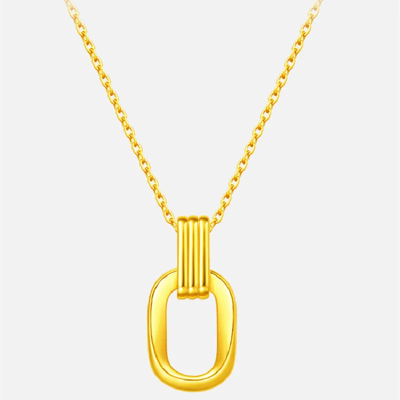 18k Full Gold Necklace Gold Geometric Double Ring Pendant Square 3D Hard Gold Retro Clavicle Chain Ladies Jewelry
18k Full Gold Necklace Gold Geometric Double Ring Pendant Square 3D Hard Gold Retro Clavicle Chain Ladies Jewelry