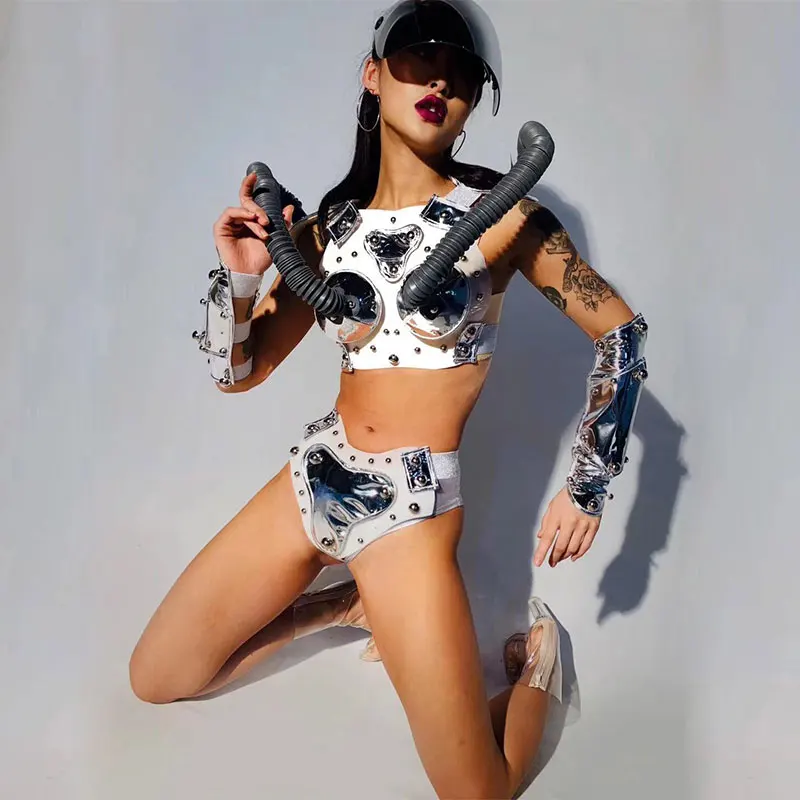Technology future robot costume set Nightclub bar dj male and female singers stage dance performance clothing gogo dance
Technology future robot costume set Nightclub bar dj male and female singers stage dance performance clothing gogo dance