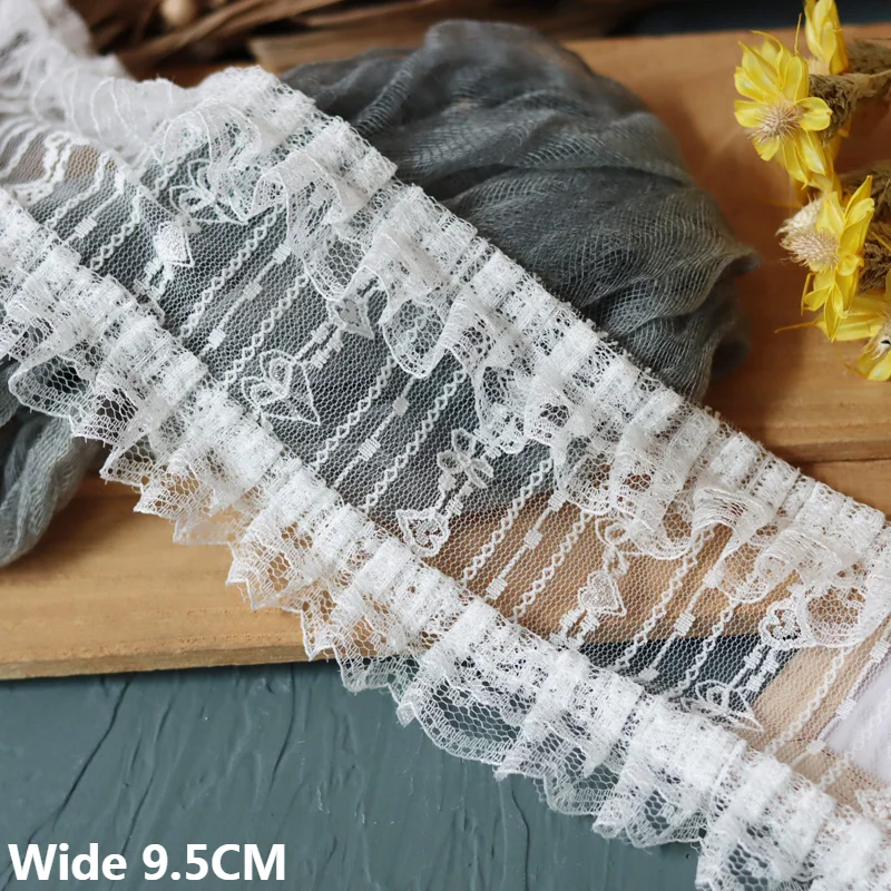 9.5CM Wide White Mesh 3d Pleated Fabric Embroidered Fringe Ribbon Collar Cuffs Ruffle Trim Dress Applique Curtains Sewing Decor
9.5CM Wide White Mesh 3d Pleated Fabric Embroidered Fringe Ribbon Collar Cuffs Ruffle Trim Dress Applique Curtains Sewing Decor