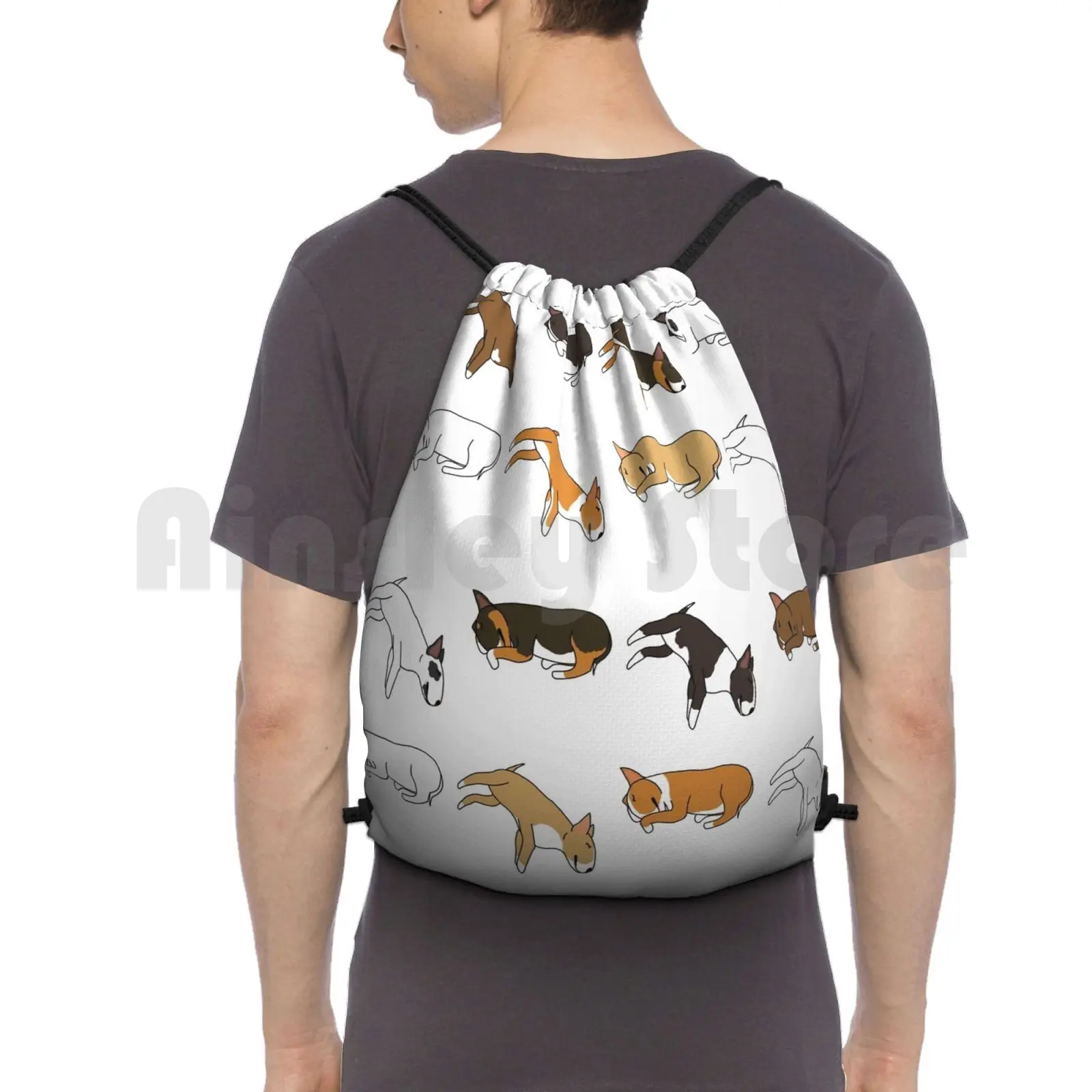 Lazy Bull Terrier-White Backpack Drawstring Bag Riding Climbing Gym Bag Dogs Hond Bull Bullies English Bull Terrier Terrier
Lazy Bull Terrier-White Backpack Drawstring Bag Riding Climbing Gym Bag Dogs Hond Bull Bullies English Bull Terrier Terrier