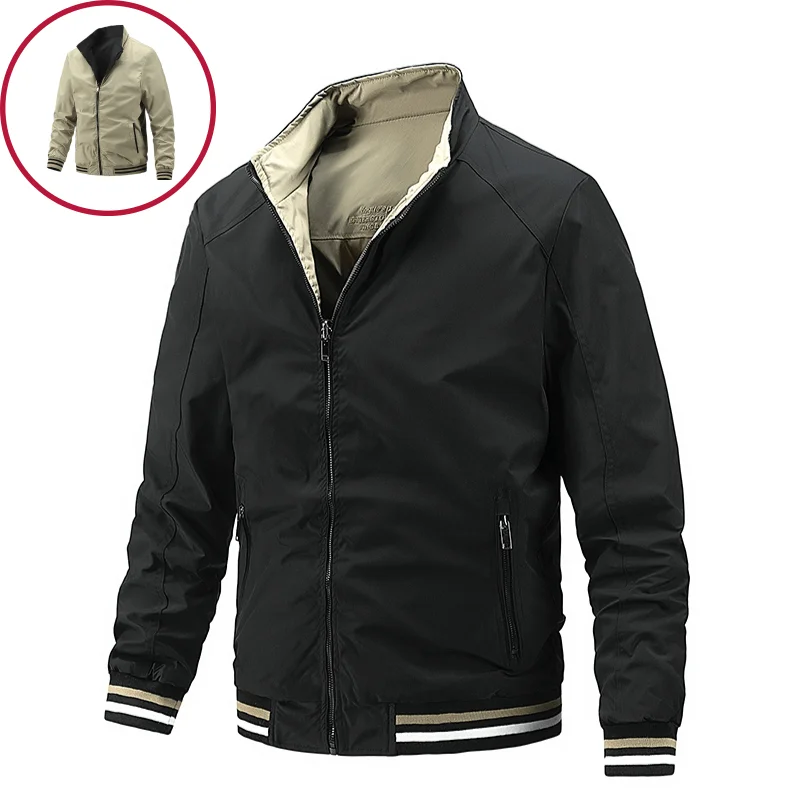 Fashion Double Face Jackets Men Casual Stand Collar Streetwear Windbreaker Jacket Men Pop Autumn Solid Color Basic Mens Jacket
Fashion Double Face Jackets Men Casual Stand Collar Streetwear Windbreaker Jacket Men Pop Autumn Solid Color Basic Mens Jacket