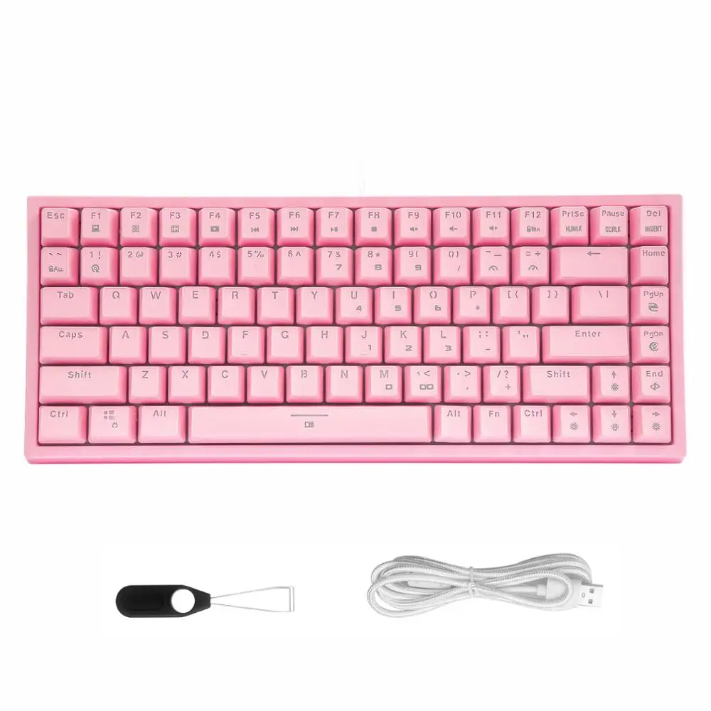 HUO JI Tenkeyless Mechancial Gaming Keyboard , 84 Keys RGB Led Backlight Wired Switch Keyboard for Office Typing Game ,Pink
HUO JI Tenkeyless Mechancial Gaming Keyboard , 84 Keys RGB Led Backlight Wired Switch Keyboard for Office Typing Game ,Pink