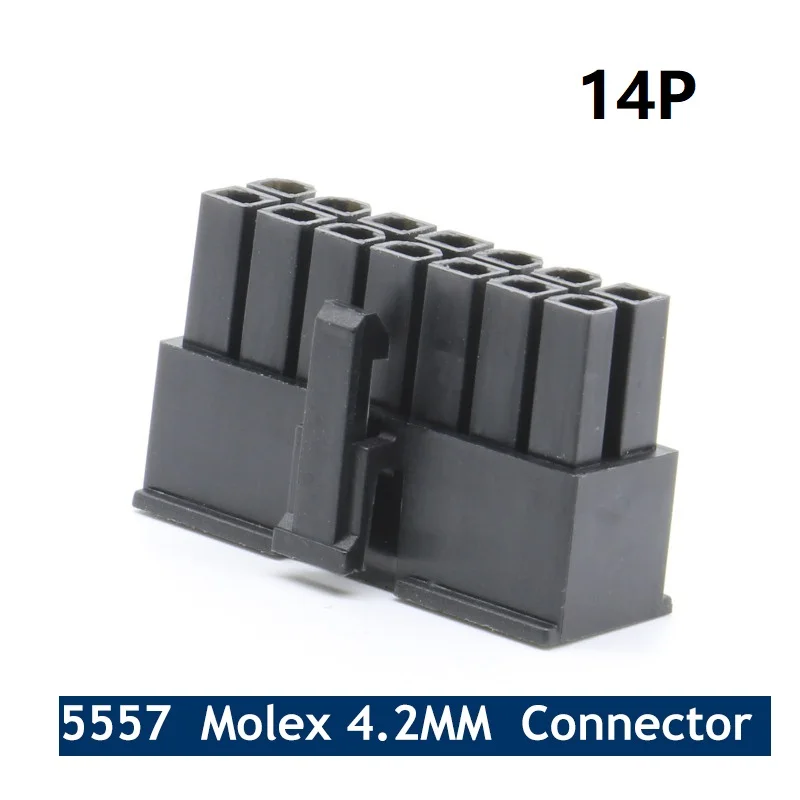 5557 Molex 4.2mm Connector 14Pin MX4.2 Dual Row 2 x 7 Connector Plug Shell for Auto CPU Male Socket 500pcs/1000pcs
5557 Molex 4.2mm Connector 14Pin MX4.2 Dual Row 2 x 7 Connector Plug Shell for Auto CPU Male Socket 500pcs/1000pcs