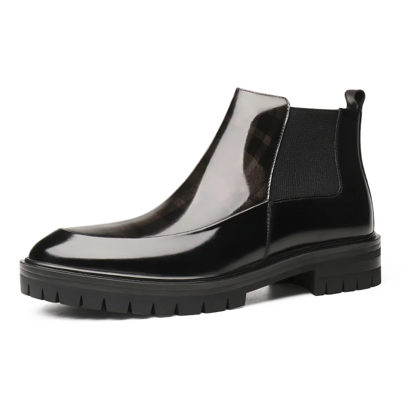 Fashion Platform Black Mens Dress Boots Genuine Leather Chelsea Boots Male Ankle Boots
Fashion Platform Black Mens Dress Boots Genuine Leather Chelsea Boots Male Ankle Boots