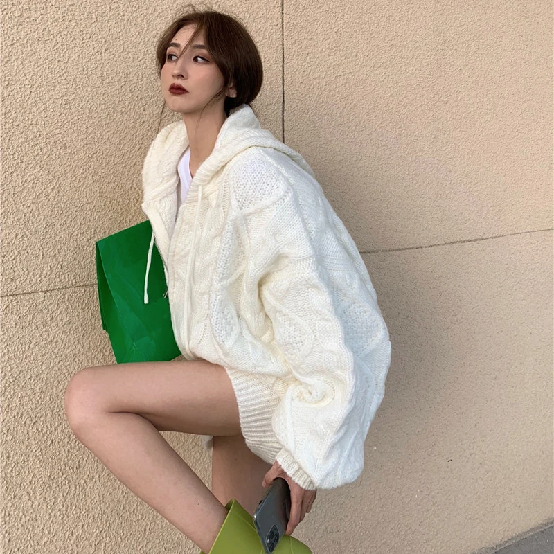 Fad thick winter lazy style mid-length hooded sweater top trend sweater cardigan women's jacket loose jacket
Fad thick winter lazy style mid-length hooded sweater top trend sweater cardigan women's jacket loose jacket