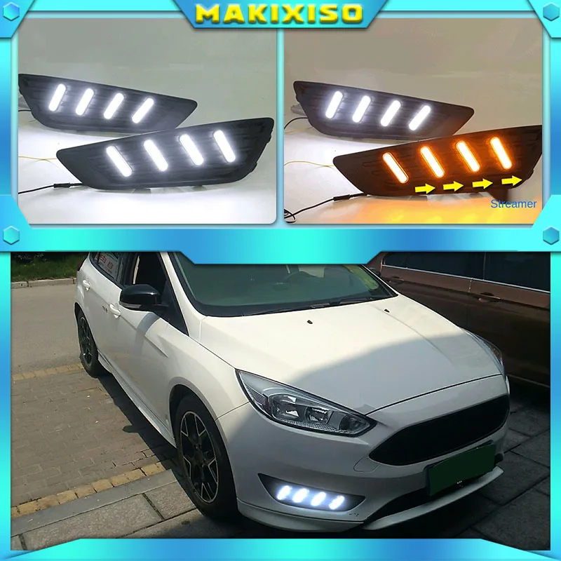 2PCS For Ford Focus 3 mk3 2015 2016 2017 2018 LED DRL daytime running lights daylight with Yellow signal fog lamp
2PCS For Ford Focus 3 mk3 2015 2016 2017 2018 LED DRL daytime running lights daylight with Yellow signal fog lamp