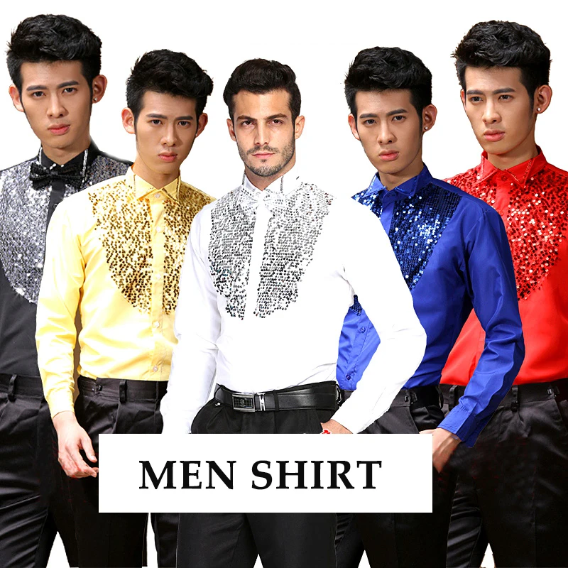 2021 Men Suit Sequins Shirts Latin Long Sleeve Stage Shirts Tuxedo Shirts Performance Clothing For Man 5 Colors S-2XL SL1630
2021 Men Suit Sequins Shirts Latin Long Sleeve Stage Shirts Tuxedo Shirts Performance Clothing For Man 5 Colors S-2XL SL1630