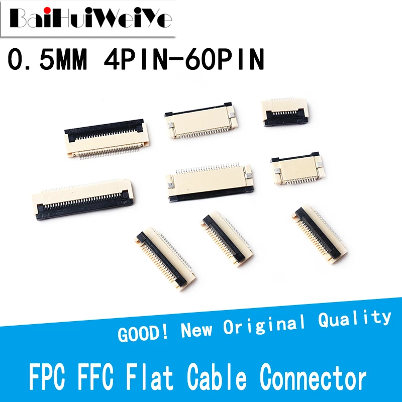 10PCS/LOT 0.5MM Pitch Under Clamshell Socket FPC FFC Flat Cable Connector 4P 5P 6P 7P 8P 10P 12P 14P 16P 20P 22P 24P 30P 34P 60P
10PCS/LOT 0.5MM Pitch Under Clamshell Socket FPC FFC Flat Cable Connector 4P 5P 6P 7P 8P 10P 12P 14P 16P 20P 22P 24P 30P 34P 60P
