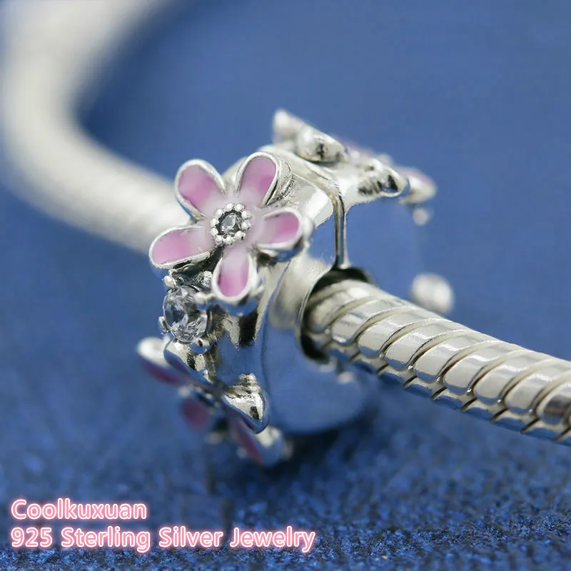 Pink Daisy Flower Clip Charm 100% 925 Sterling Silver beads Fits Original Pandora bracelets Jewelry Making
Pink Daisy Flower Clip Charm 100% 925 Sterling Silver beads Fits Original Pandora bracelets Jewelry Making