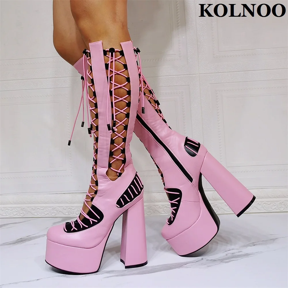 Kolnoo New Hot Style Handmade Women Chunky Heel Sandals Crisscross Shoelace Sexy Platform Evening Xmas Club Fashion Party Shoes
Kolnoo New Hot Style Handmade Women Chunky Heel Sandals Crisscross Shoelace Sexy Platform Evening Xmas Club Fashion Party Shoes
