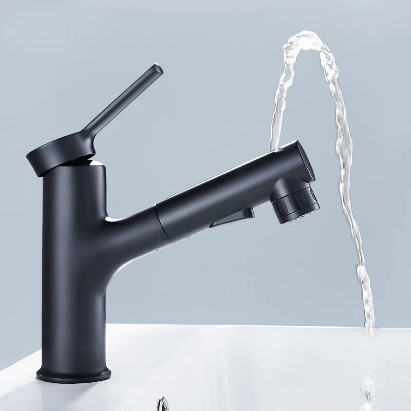 Black Brass Retractable Pull-up Spouting Faucet Bathroom Single Hole Sink Basin Hot and Cold Water Faucet
Black Brass Retractable Pull-up Spouting Faucet Bathroom Single Hole Sink Basin Hot and Cold Water Faucet