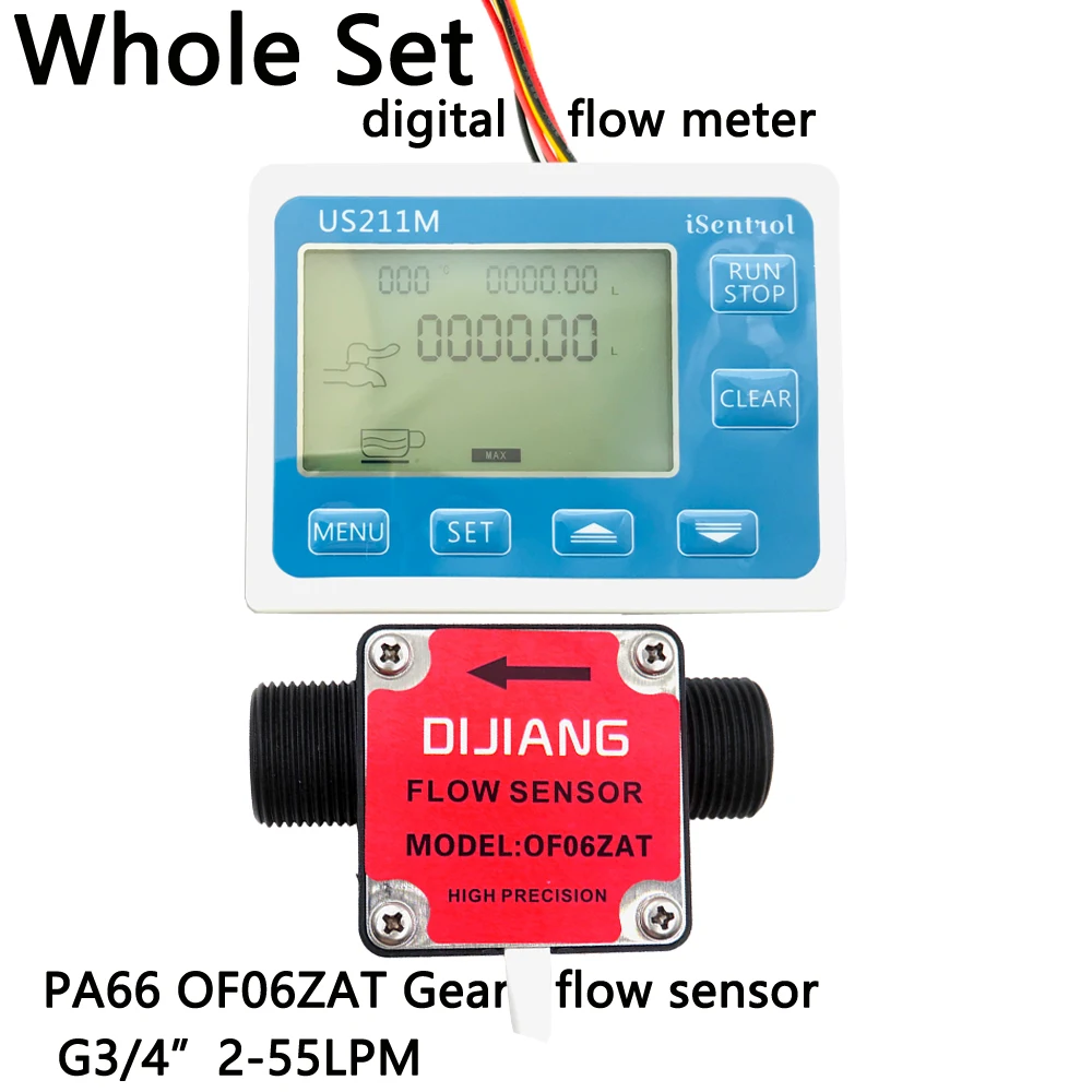 US211M Oil Flow Meter and Gear Flow Sensor OF06ZAT for Milk Diesel Oil Lubracant BSP3/4" 2-55L/min Honey Bee Dijiang iSentrol
US211M Oil Flow Meter and Gear Flow Sensor OF06ZAT for Milk Diesel Oil Lubracant BSP3/4" 2-55L/min Honey Bee Dijiang iSentrol