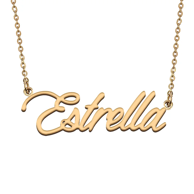 Estrella Custom Name Necklace Customized Pendant Choker Personalized Jewelry Gift for Women Girls Friend Christmas Present
Estrella Custom Name Necklace Customized Pendant Choker Personalized Jewelry Gift for Women Girls Friend Christmas Present