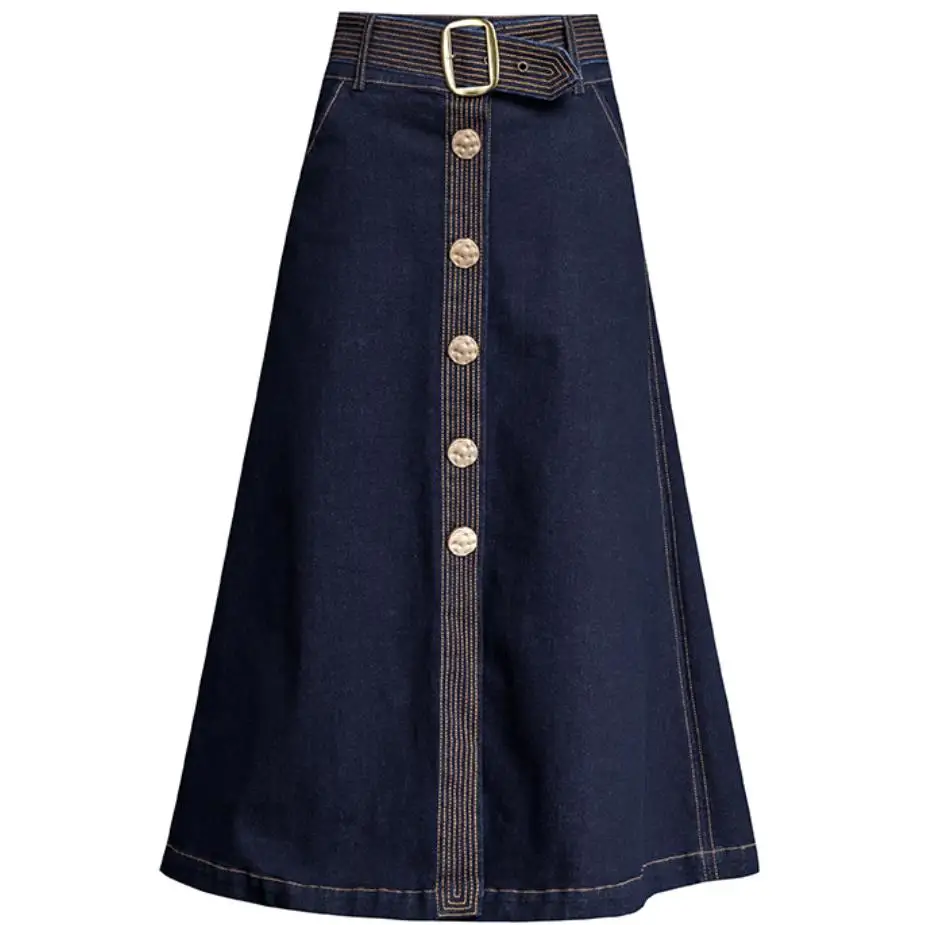 2022 autumn single-breasted high waist denim skirt fashion big swing long umbrella skirt
2022 autumn single-breasted high waist denim skirt fashion big swing long umbrella skirt