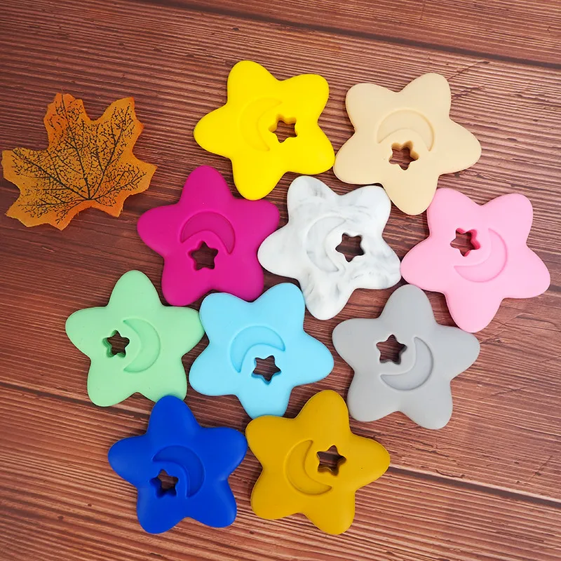 Chenkai 10PCS Silicone Star Teether DIY Baby Pacifier Dummy Pendant Nursing Soother Grasp Jewelry Sensory Toy Gift BPA Free
Chenkai 10PCS Silicone Star Teether DIY Baby Pacifier Dummy Pendant Nursing Soother Grasp Jewelry Sensory Toy Gift BPA Free