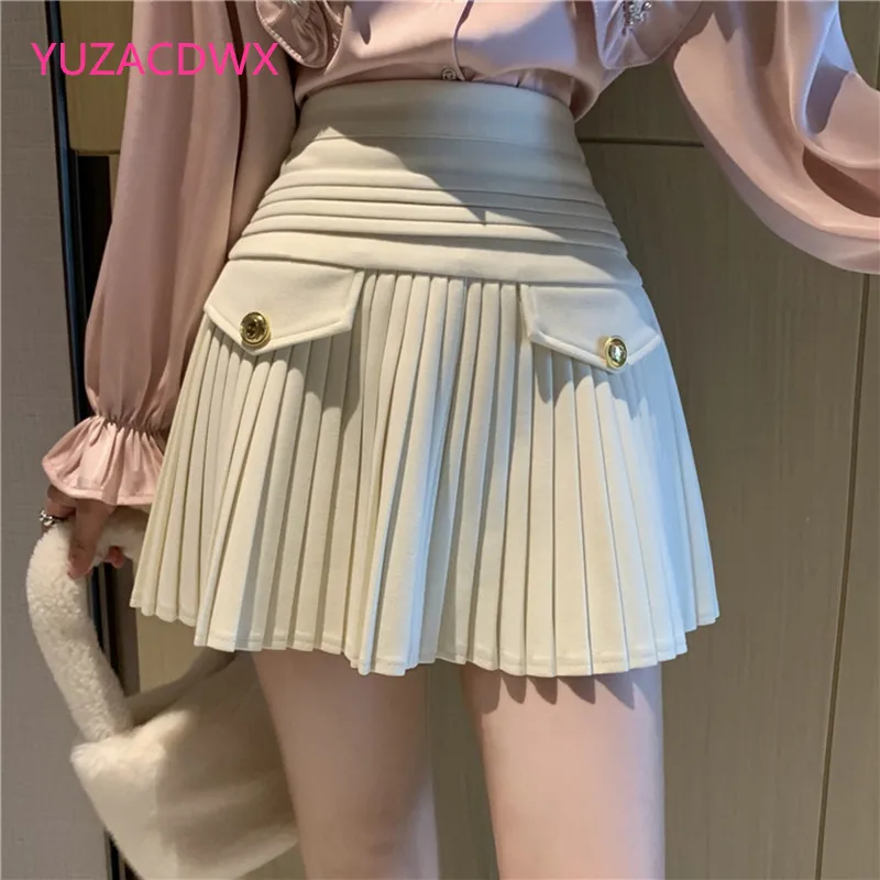 High Quality Woman Skirts Korean High Waist Pleated A-line Mini Skirt Causal Spring 2024 Summer New Fashion Faldas Mujer Moda
High Quality Woman Skirts Korean High Waist Pleated A-line Mini Skirt Causal Spring 2024 Summer New Fashion Faldas Mujer Moda